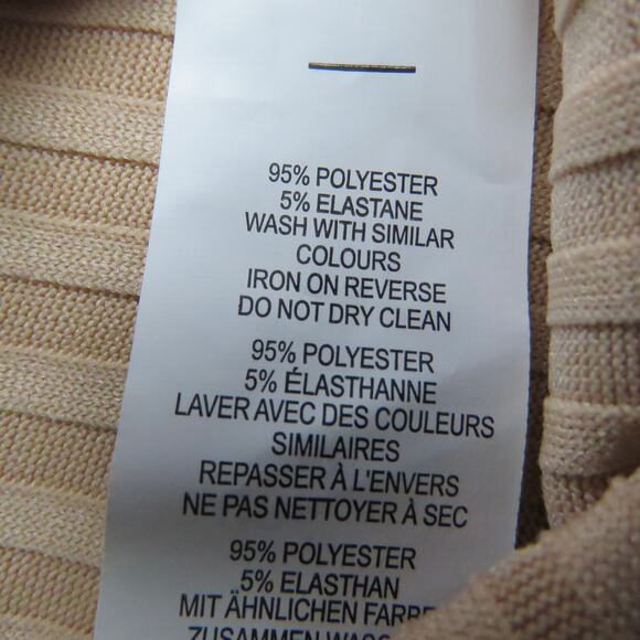 Nasty Gal High Rise Nude Tan Beige Ribbed Knit Jogger Pants Leggings 4 Small - Picture 5 of 7